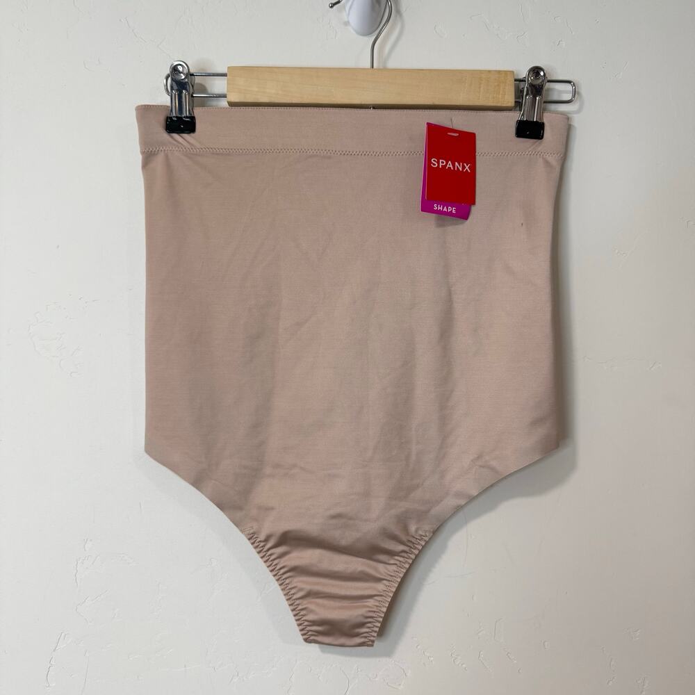 SPANX High Waist Thong SPANXshape Suit Your Fancy‎ Champagne Beige NEW XL